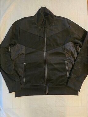 Express Men's XL Black Track Jacket 2007 Full Zip Athletic Vintage